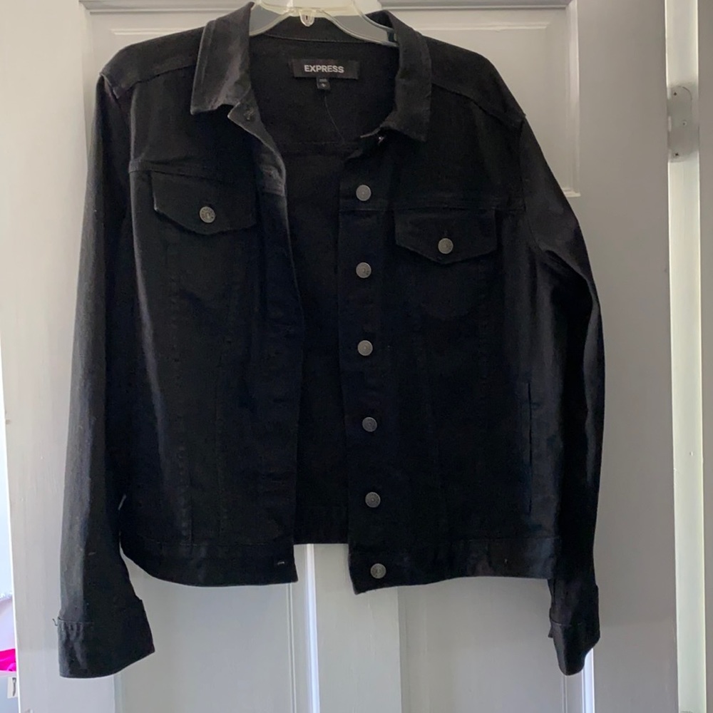Express Black Denim Jacket - image 1